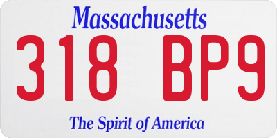 MA license plate 318BP9