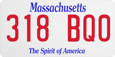 MA license plate 318BQ0