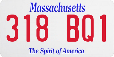 MA license plate 318BQ1