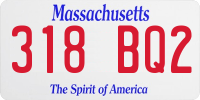 MA license plate 318BQ2