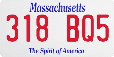 MA license plate 318BQ5