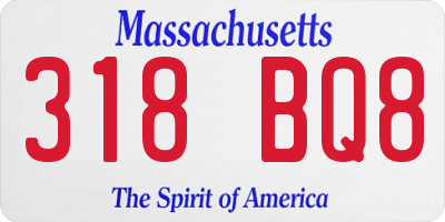 MA license plate 318BQ8