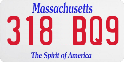 MA license plate 318BQ9