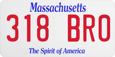 MA license plate 318BR0