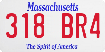 MA license plate 318BR4