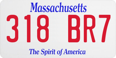 MA license plate 318BR7