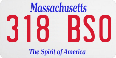 MA license plate 318BS0