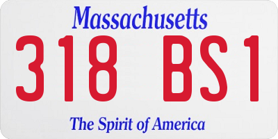 MA license plate 318BS1