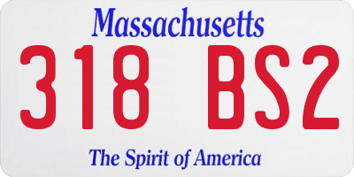 MA license plate 318BS2