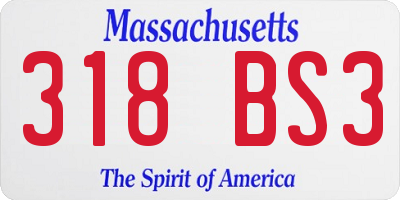 MA license plate 318BS3