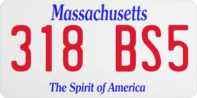 MA license plate 318BS5
