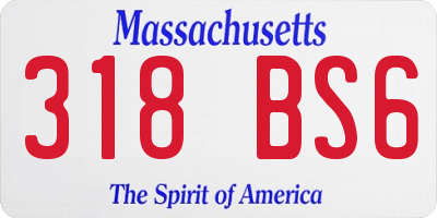 MA license plate 318BS6