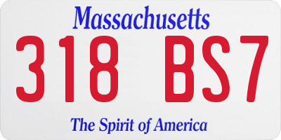 MA license plate 318BS7
