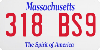 MA license plate 318BS9