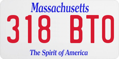 MA license plate 318BT0
