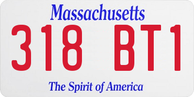 MA license plate 318BT1