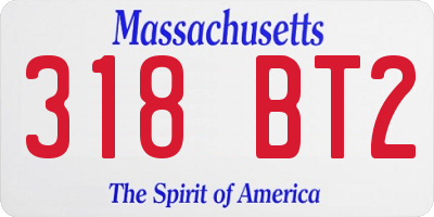 MA license plate 318BT2