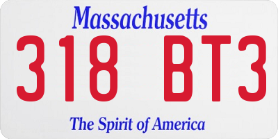 MA license plate 318BT3