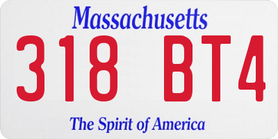 MA license plate 318BT4