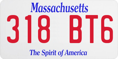 MA license plate 318BT6