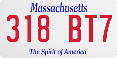 MA license plate 318BT7
