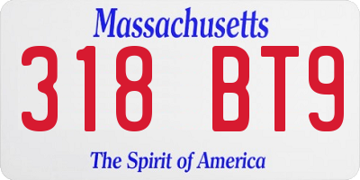 MA license plate 318BT9