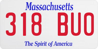 MA license plate 318BU0