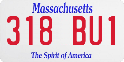 MA license plate 318BU1