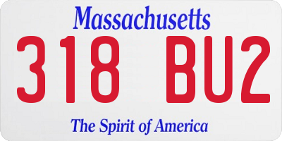 MA license plate 318BU2