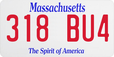 MA license plate 318BU4