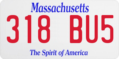 MA license plate 318BU5