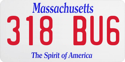 MA license plate 318BU6