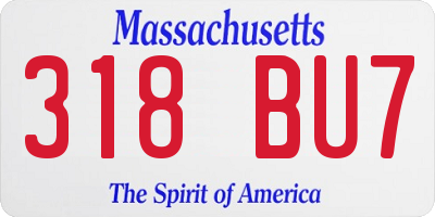 MA license plate 318BU7