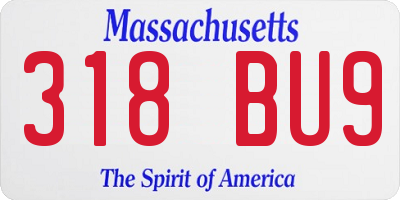 MA license plate 318BU9
