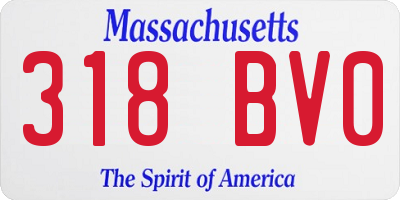 MA license plate 318BV0