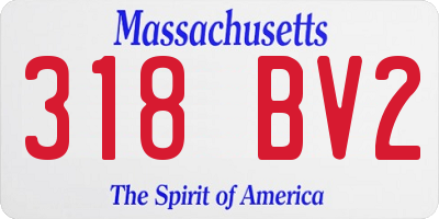 MA license plate 318BV2