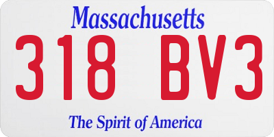MA license plate 318BV3