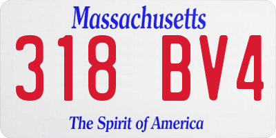 MA license plate 318BV4