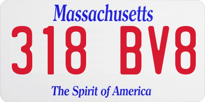 MA license plate 318BV8