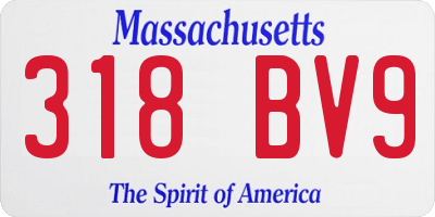 MA license plate 318BV9