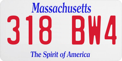 MA license plate 318BW4