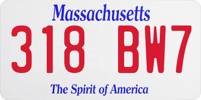MA license plate 318BW7
