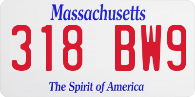 MA license plate 318BW9