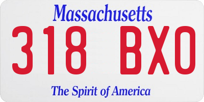 MA license plate 318BX0