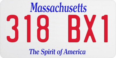 MA license plate 318BX1