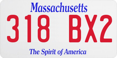 MA license plate 318BX2