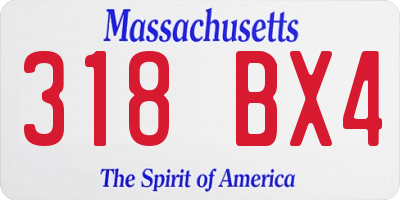 MA license plate 318BX4