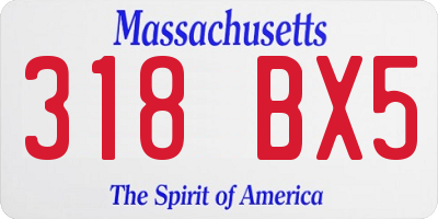 MA license plate 318BX5