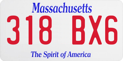 MA license plate 318BX6