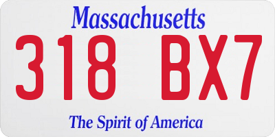 MA license plate 318BX7